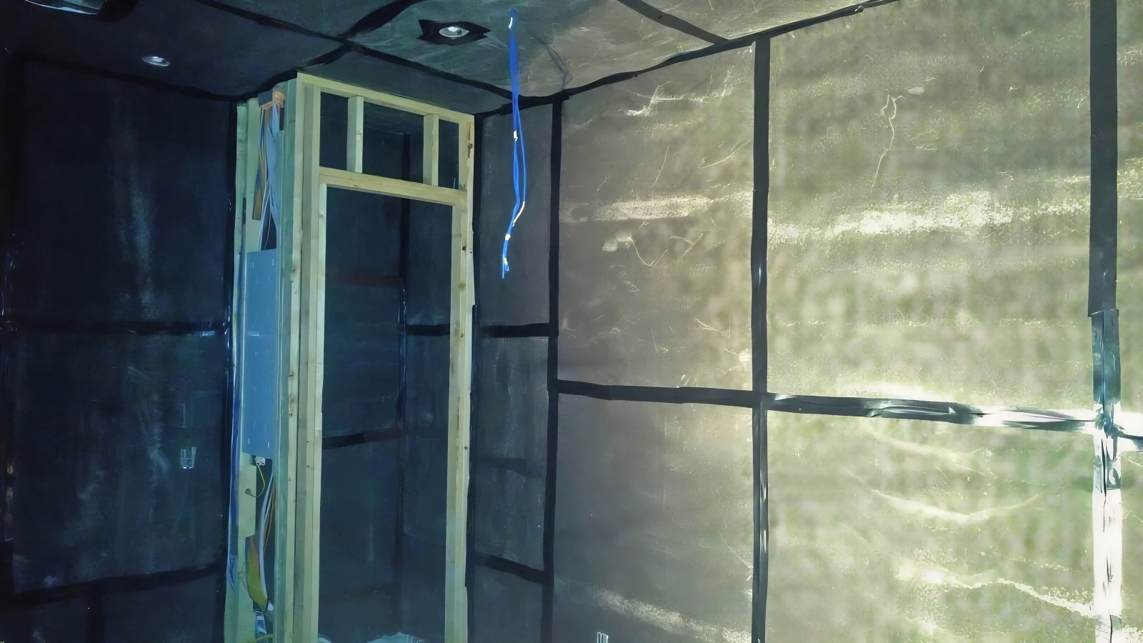 Completed Media Room Demising Wall With Wall Blokker Pro Behind Drywall