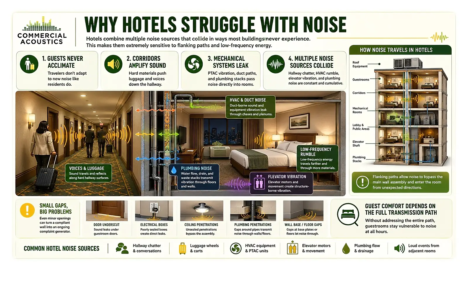 Hotel Noise Challenges and Soundproofing Basics