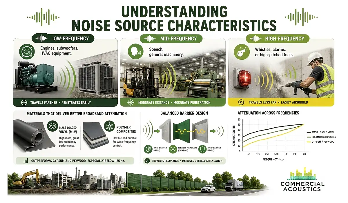 Frequency Based Noise Control for Outdoor Spaces