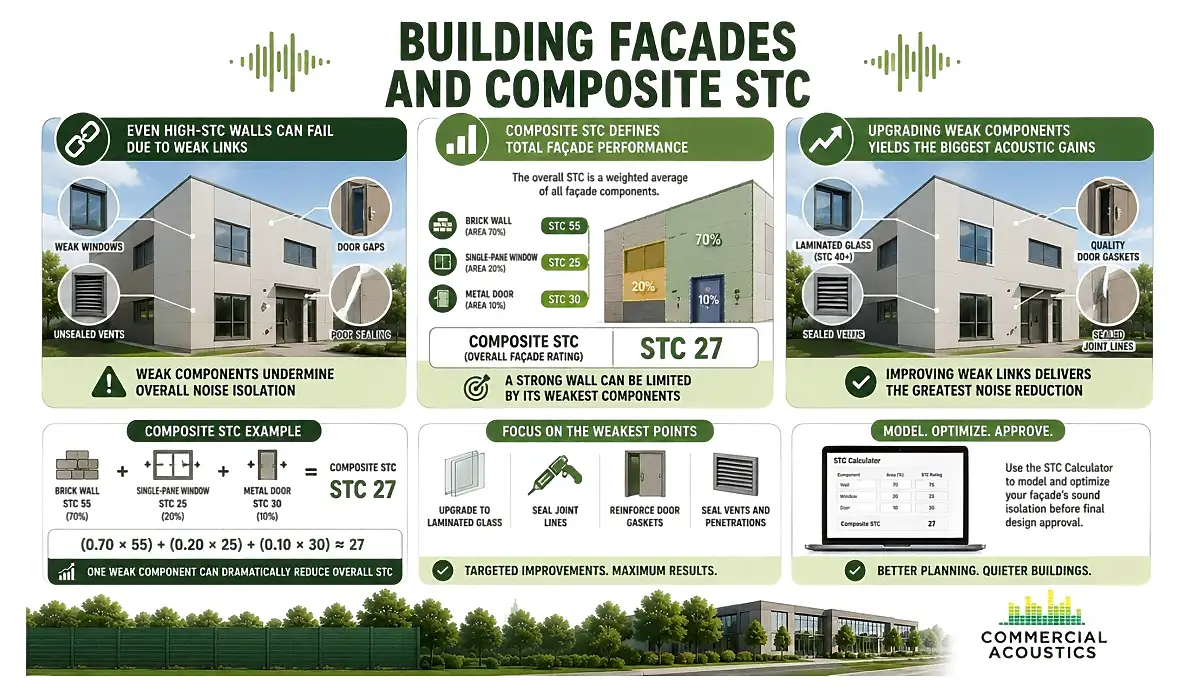 Weak Façade Components Can Reduce Overall STC