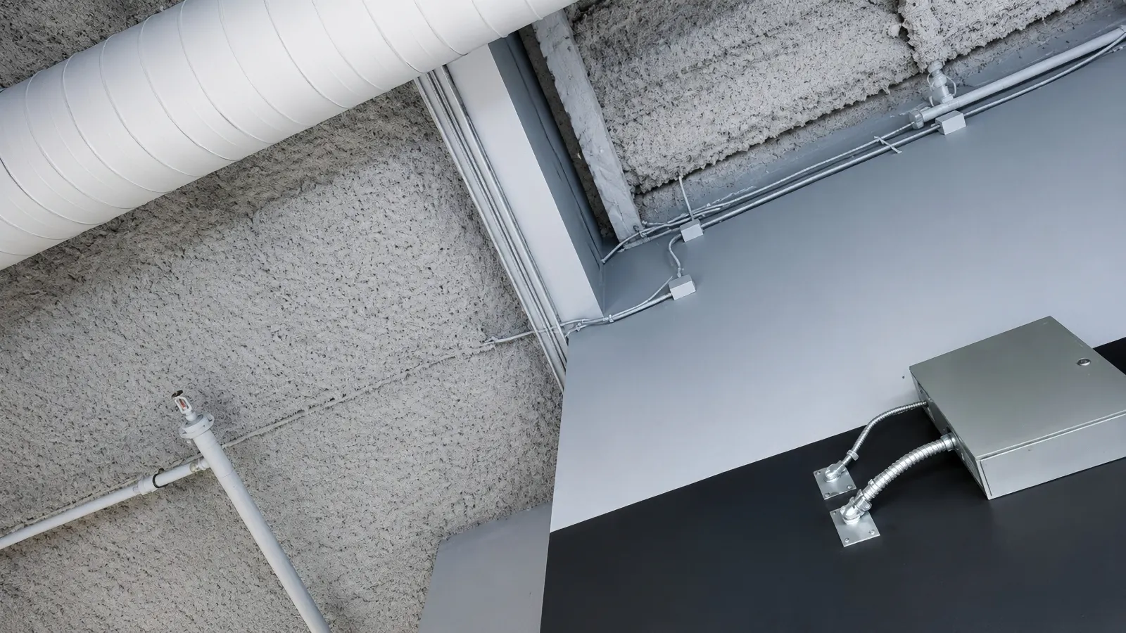 Isolated Ceiling Below Gym, View from Tenant