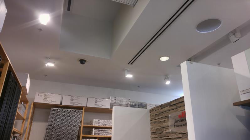 Depth of isolated ceiling from receiving tenant below gym