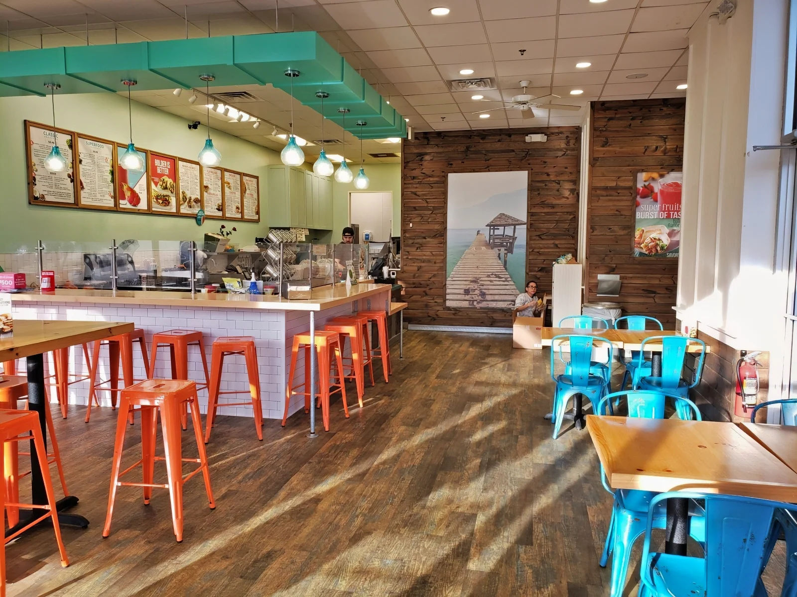 Custom Printed Echo Reduction Acoustic Panels for Restaurant Dining Area