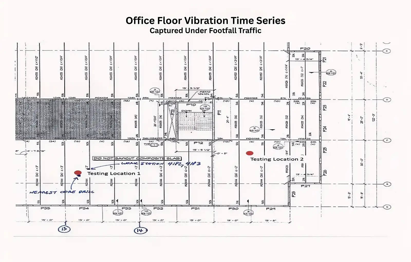 Floor Plan with Testing Location 1 and 2