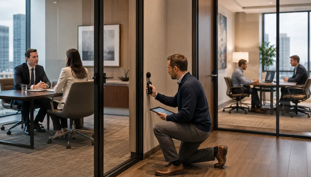 Law Firm Soundproofing ASTC Test Results for Confidential Office Speech Privacy