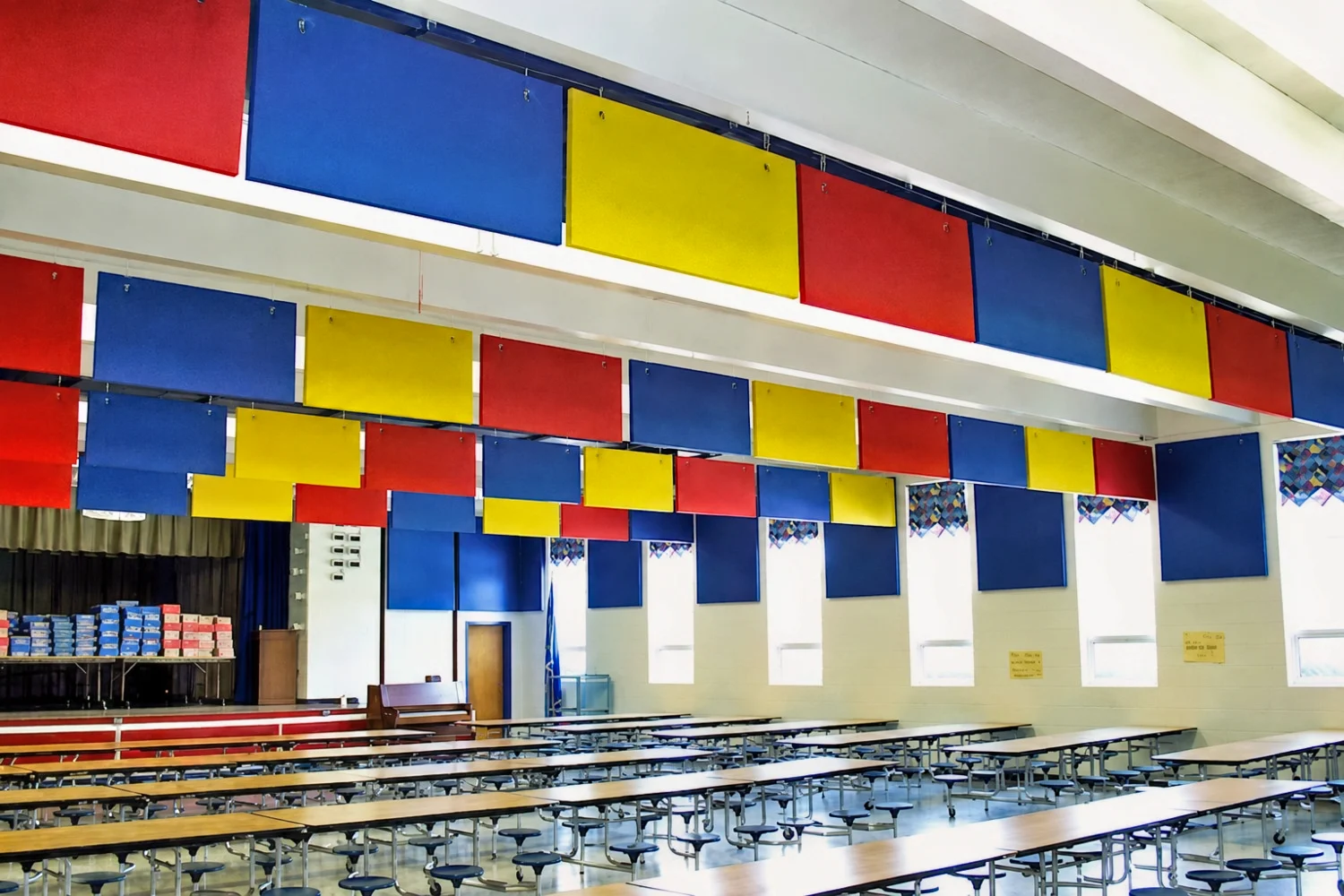 Marchman Technical College Cafeteria Soundproofing Hanging Acoustic Baffle Install