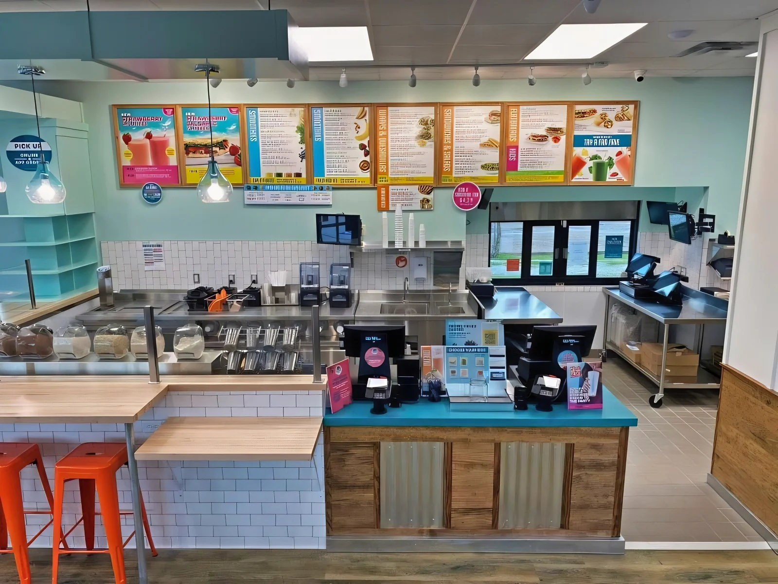 Tropical Smoothie Kitchen Area Acoustic Treatment Echo Reduction