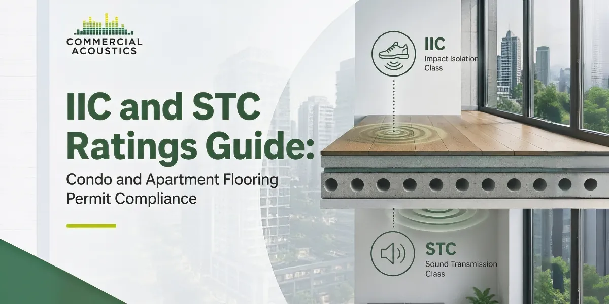 IIC and STC ratings guide hero image for condo and apartment flooring permit compliance
