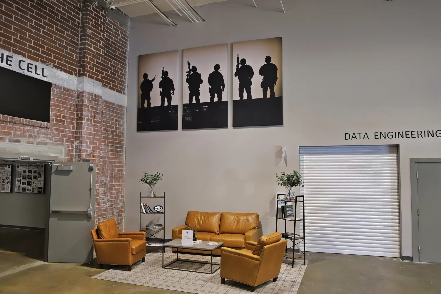 SOFWERX Warehouse-to-Office Conversion with Acoustic Absorption Panels for Enhanced Speech Privacy