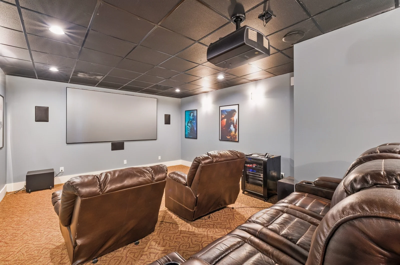 Stretched Fabric Wall System Floor-to-Ceiling Coverage Custom Home Theater