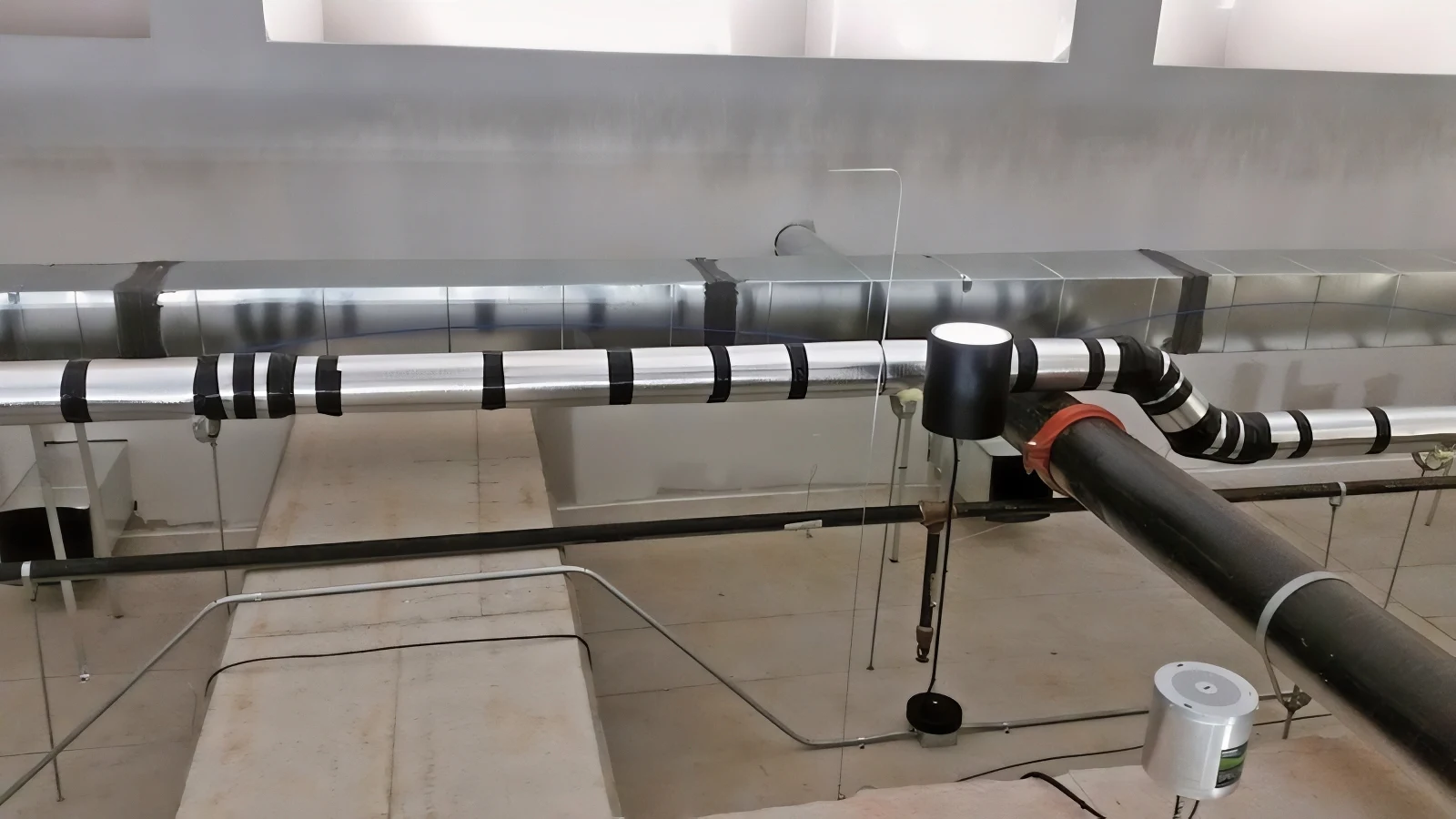 MLV Plus Batting Pipe Lagging Install Exposed HVAC Duct