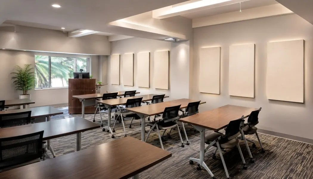 Telecom Conference Room Acoustic Treatment Sub-1-Second RT60