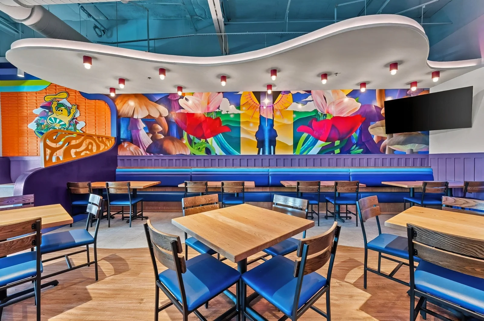 Mellow Mushroom Pizzeria Dining Space Noise Control