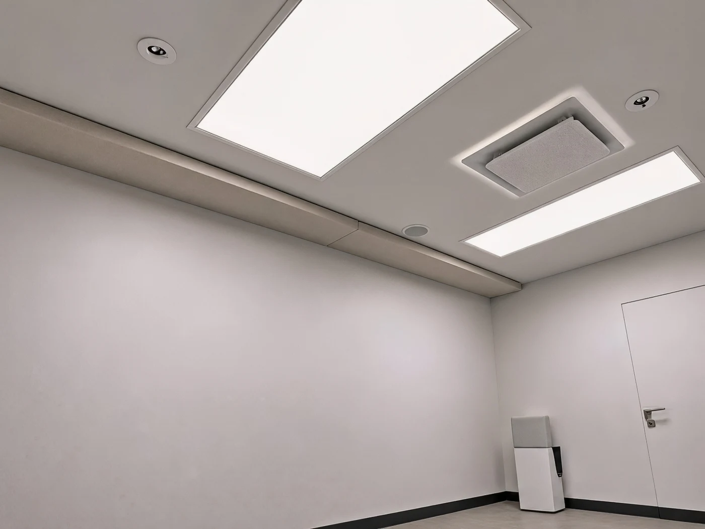 Ceiling-Mounted Acoustic Absorption Panels NOPD Interview Room