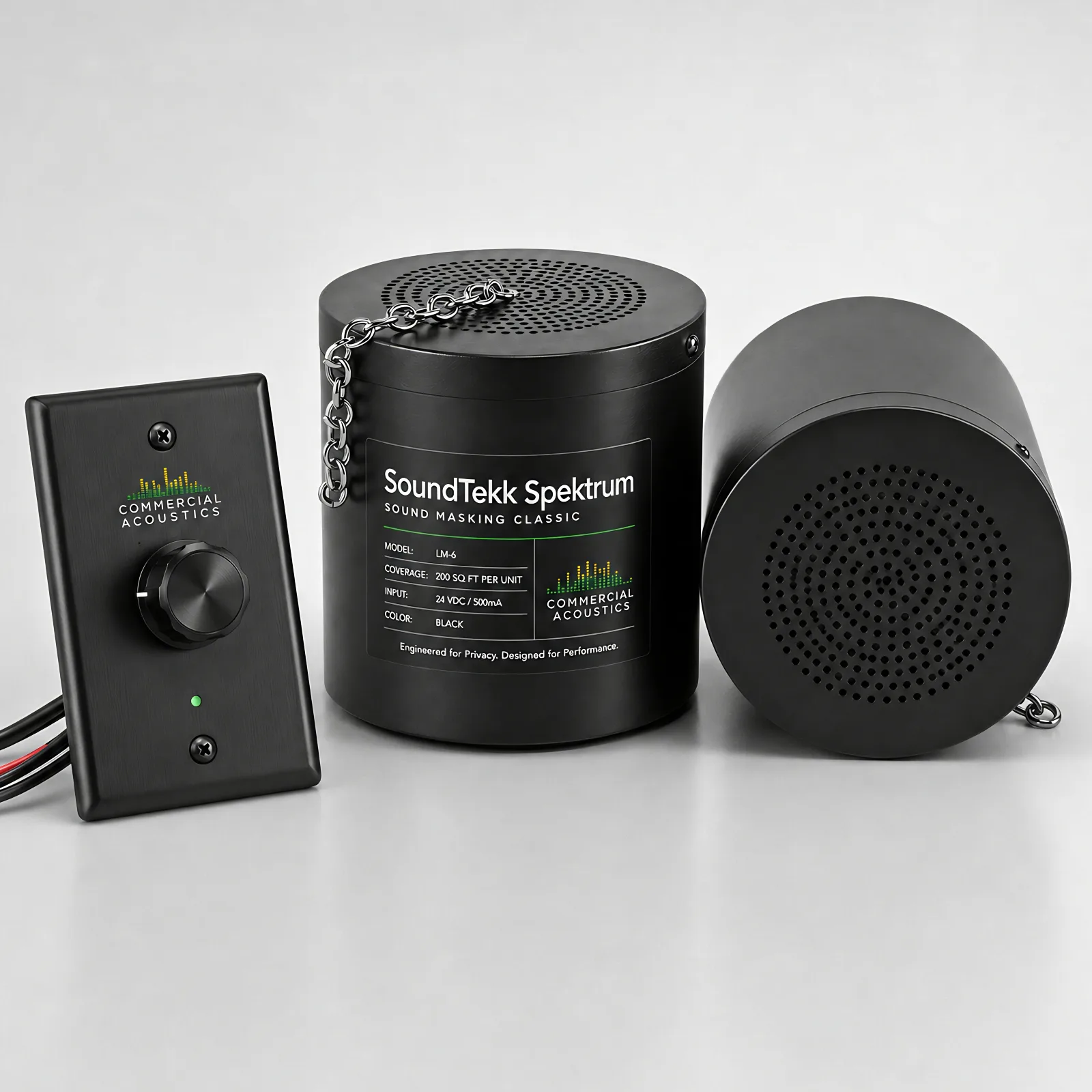 SoundTekk Spektrum Black Sound Masking Speaker & Volume Control 03