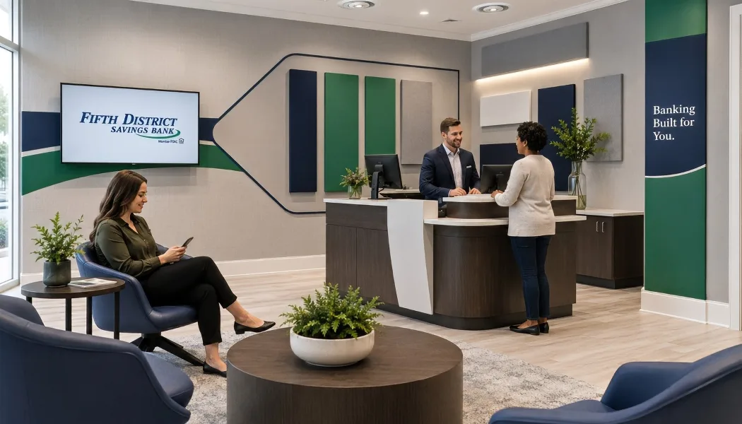 Bank Sound Masking & Acoustic Treatment Fifth District Savings Bank