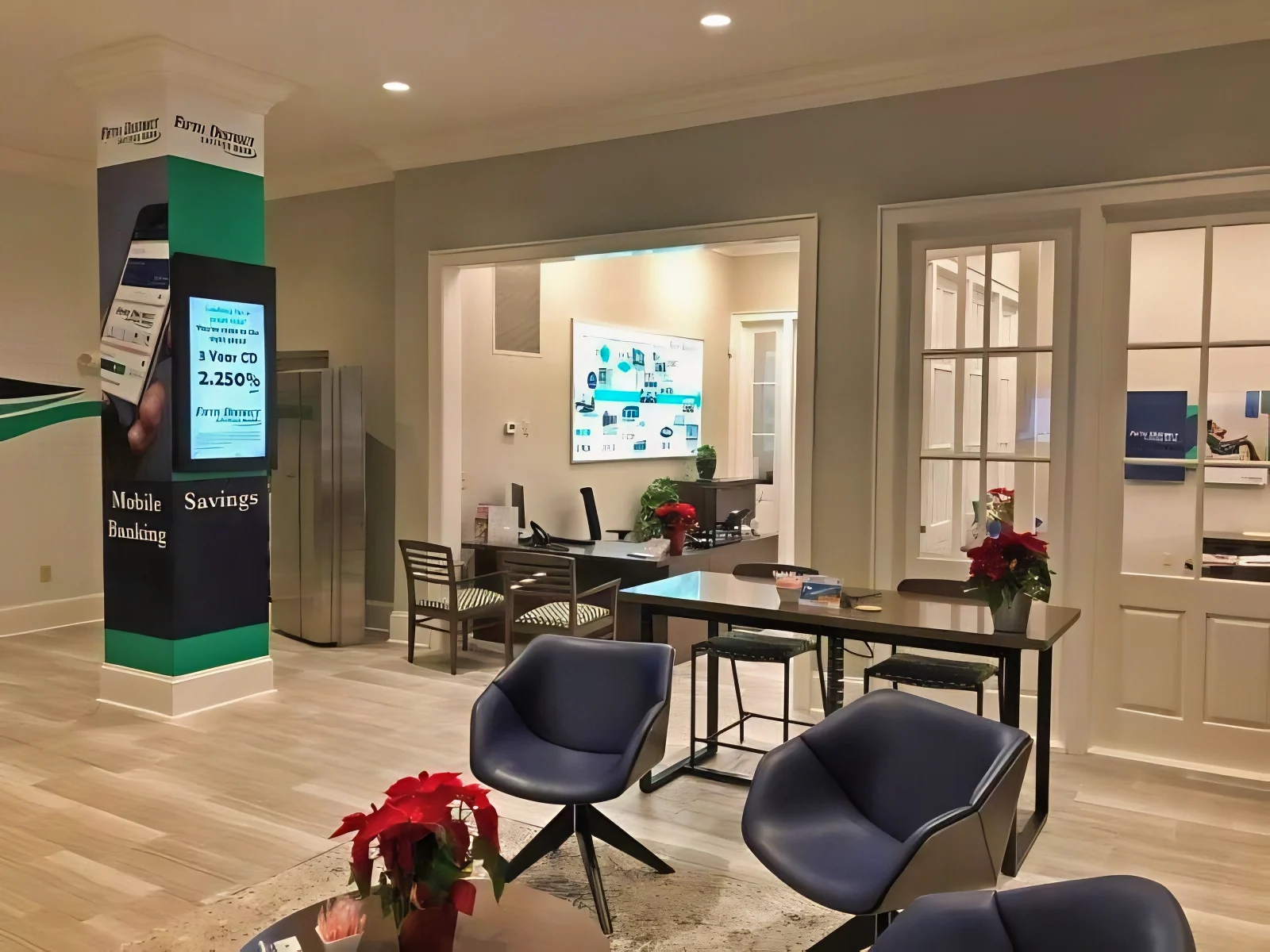 Bank Sound Masking and Sound Absorption System