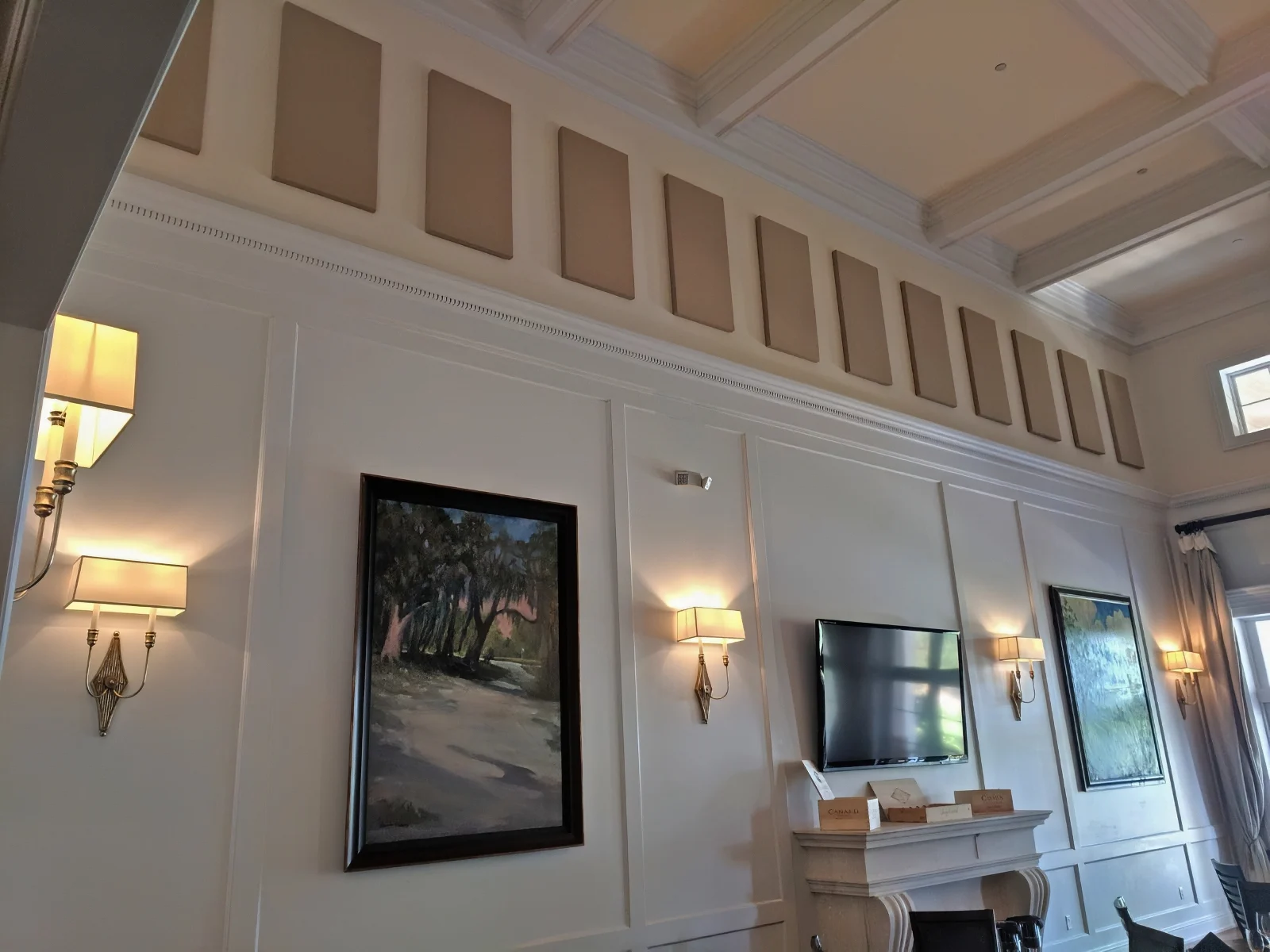 Concession Golf Clubhouse Equal Spacing of Acoustic Panels