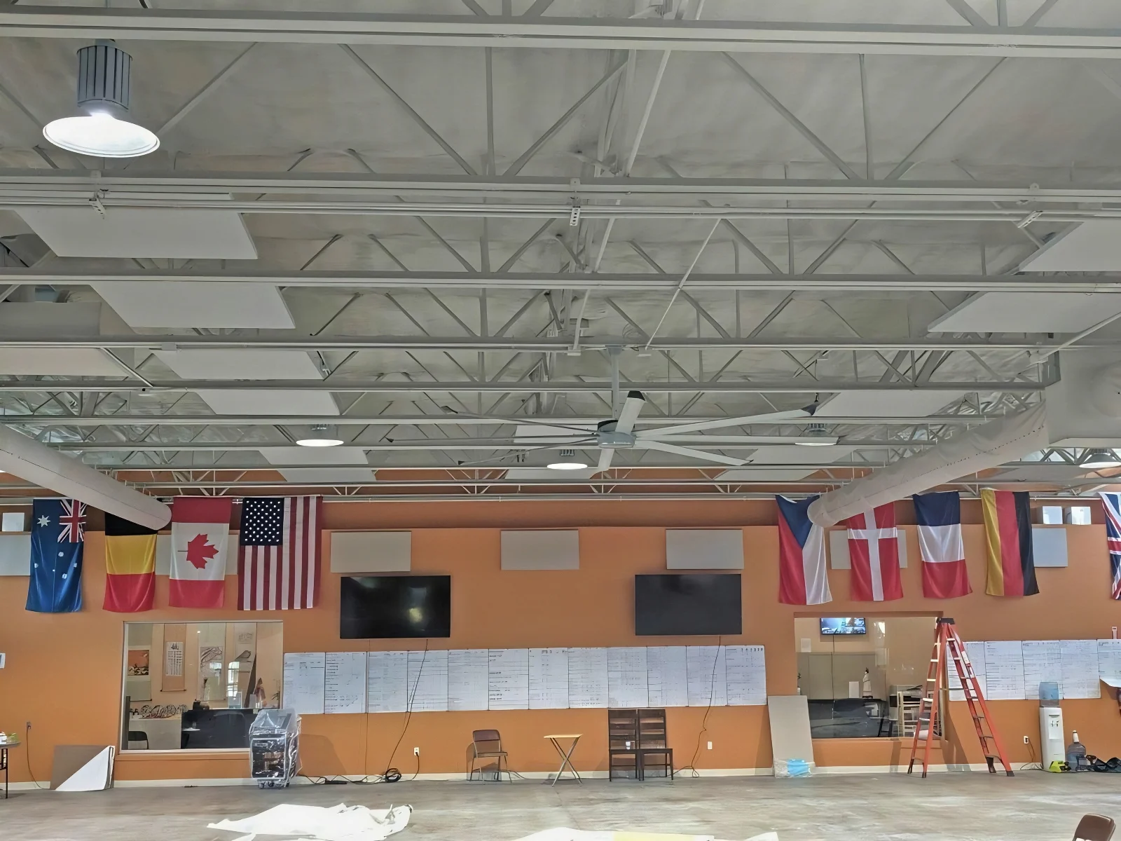 Acoustic Ceiling Clouds Hung Above Tai Chi Fitness Studio