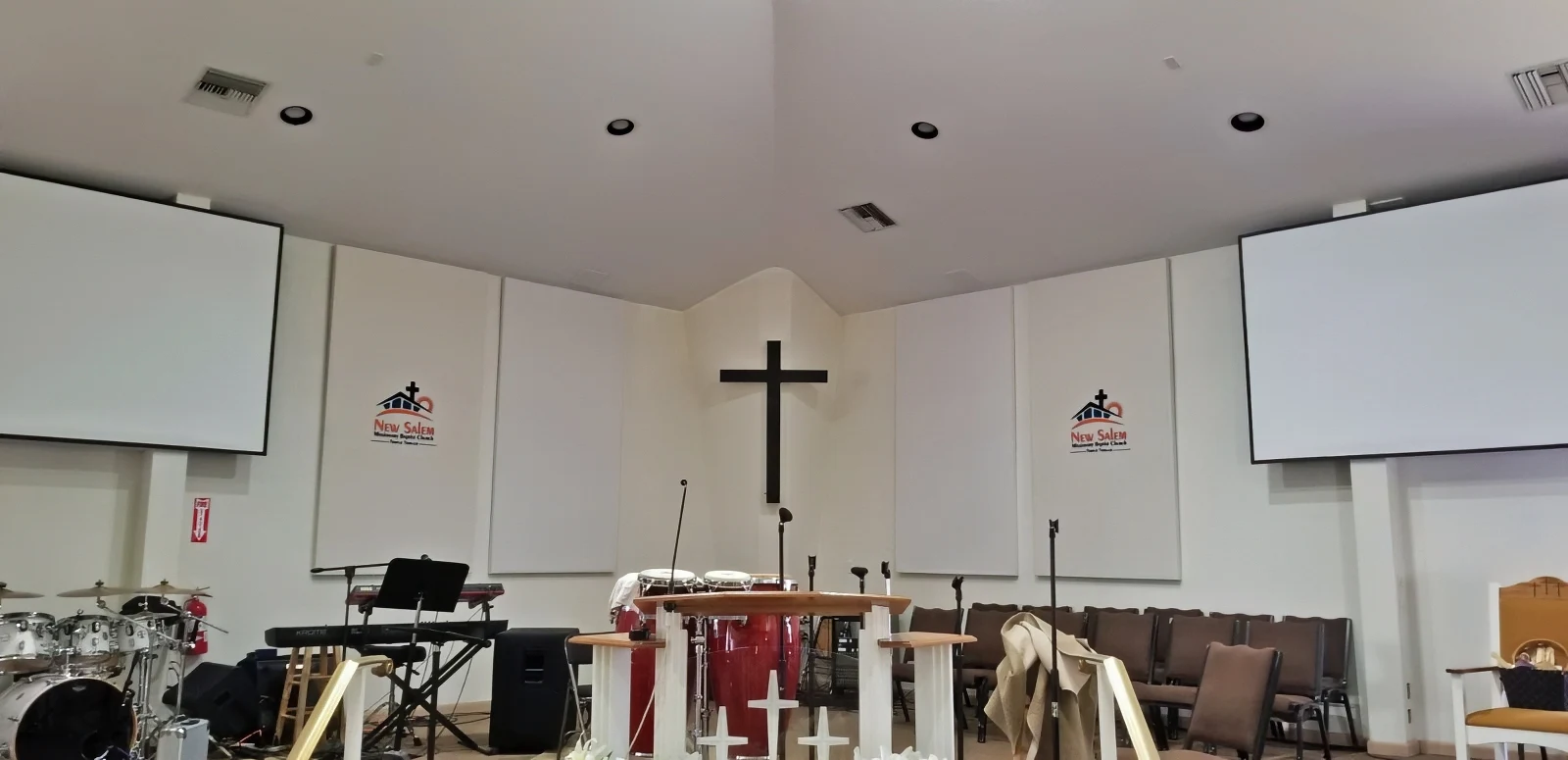 New Salem Church Acoustics Custom Panels Install