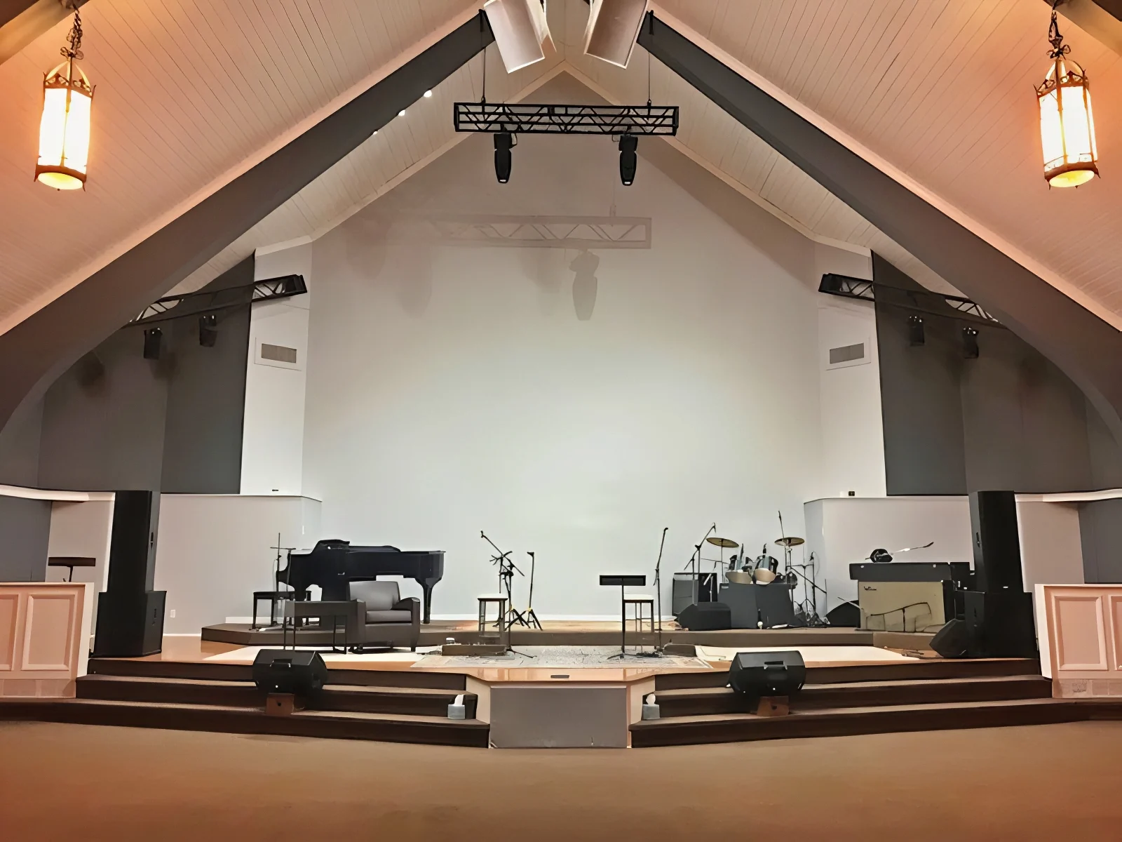 Fiberglass and Acoustic Panels Install Calvary Church TPA