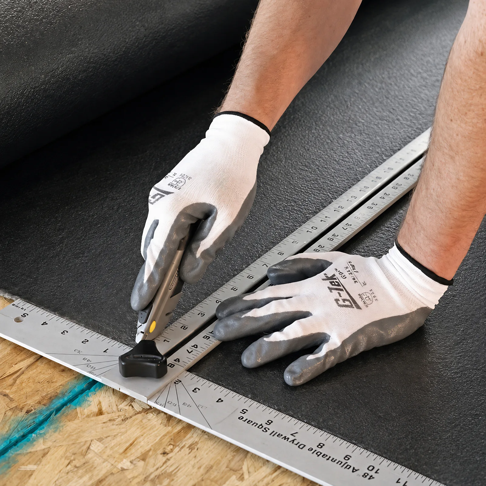 Floor Blokker Lite sound mat installation specifications and layout details for STC and IIC performance