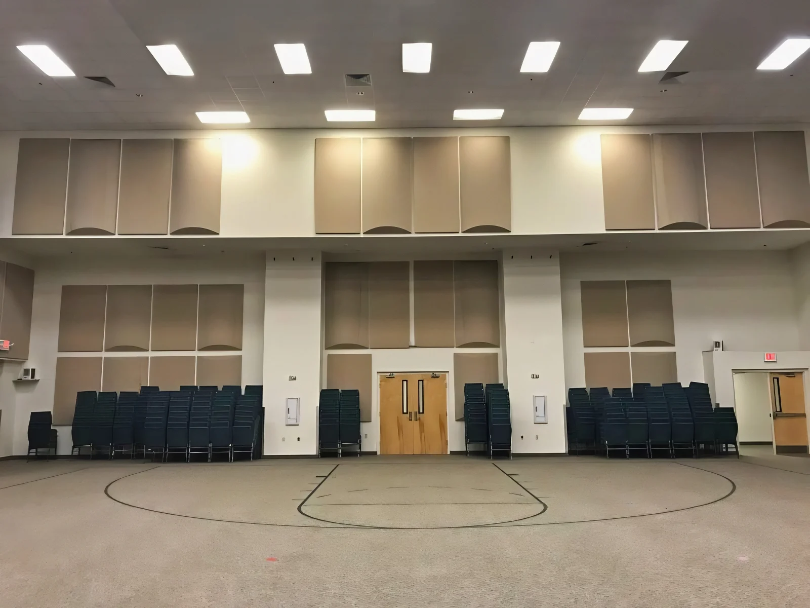 Prior to the Re-Wrap of the Panels and Acoustic Diffusers