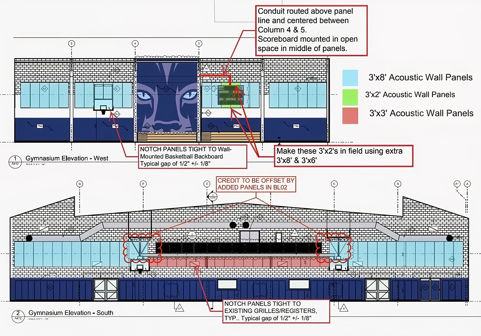 Holton Arms - Gym Elevation Plan South Side