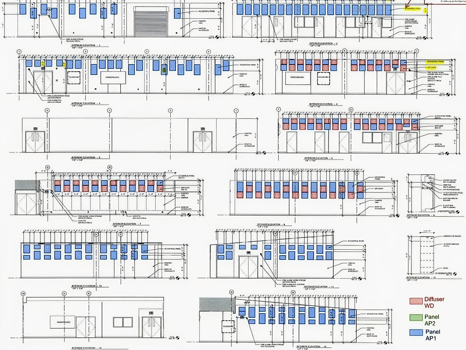 Pearl River Central HS - Interior Elevations