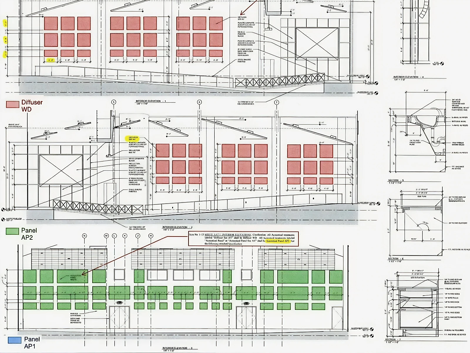 Pearl River Central HS - Interior Section Elevations