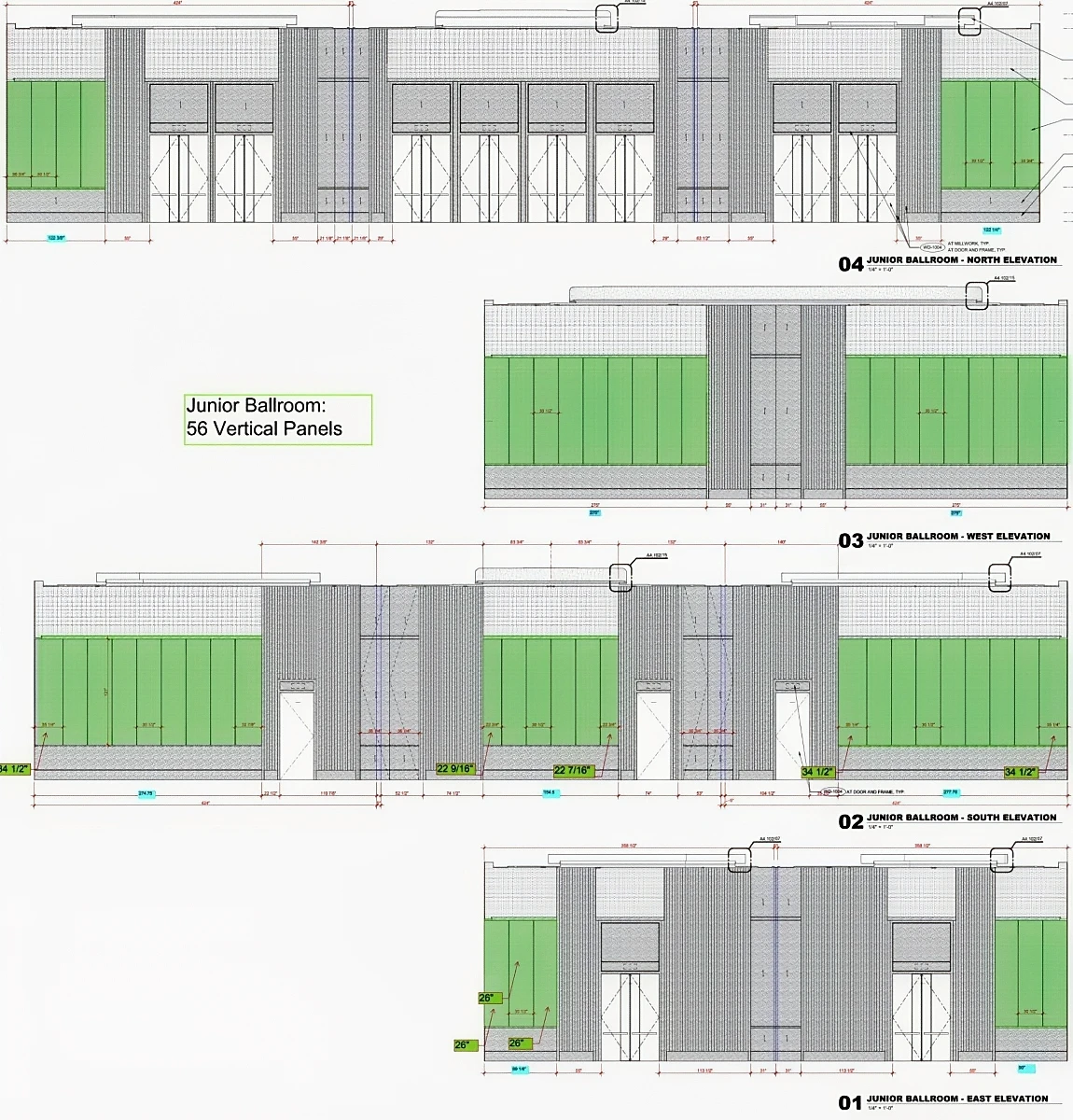 Junior Ballroom Elevations Custom Fabric Wall Install