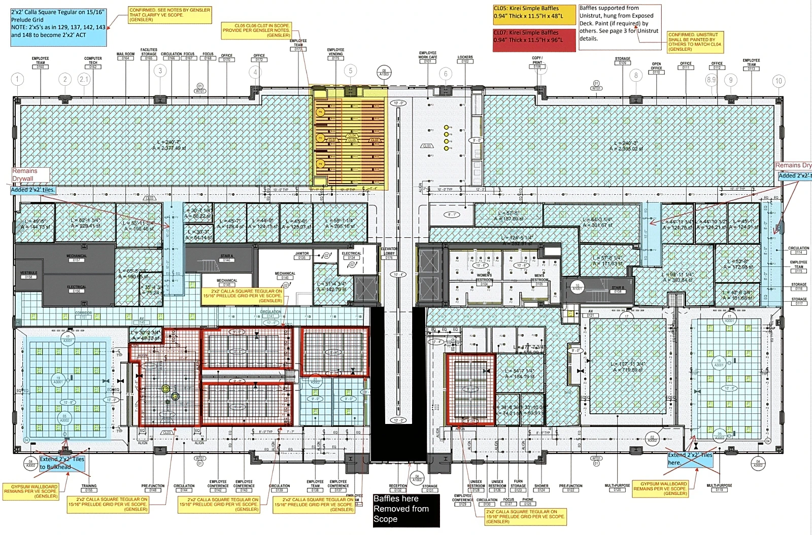 Duke Energy North Point - Reflected Ceiling Plans for Noise Reduction
