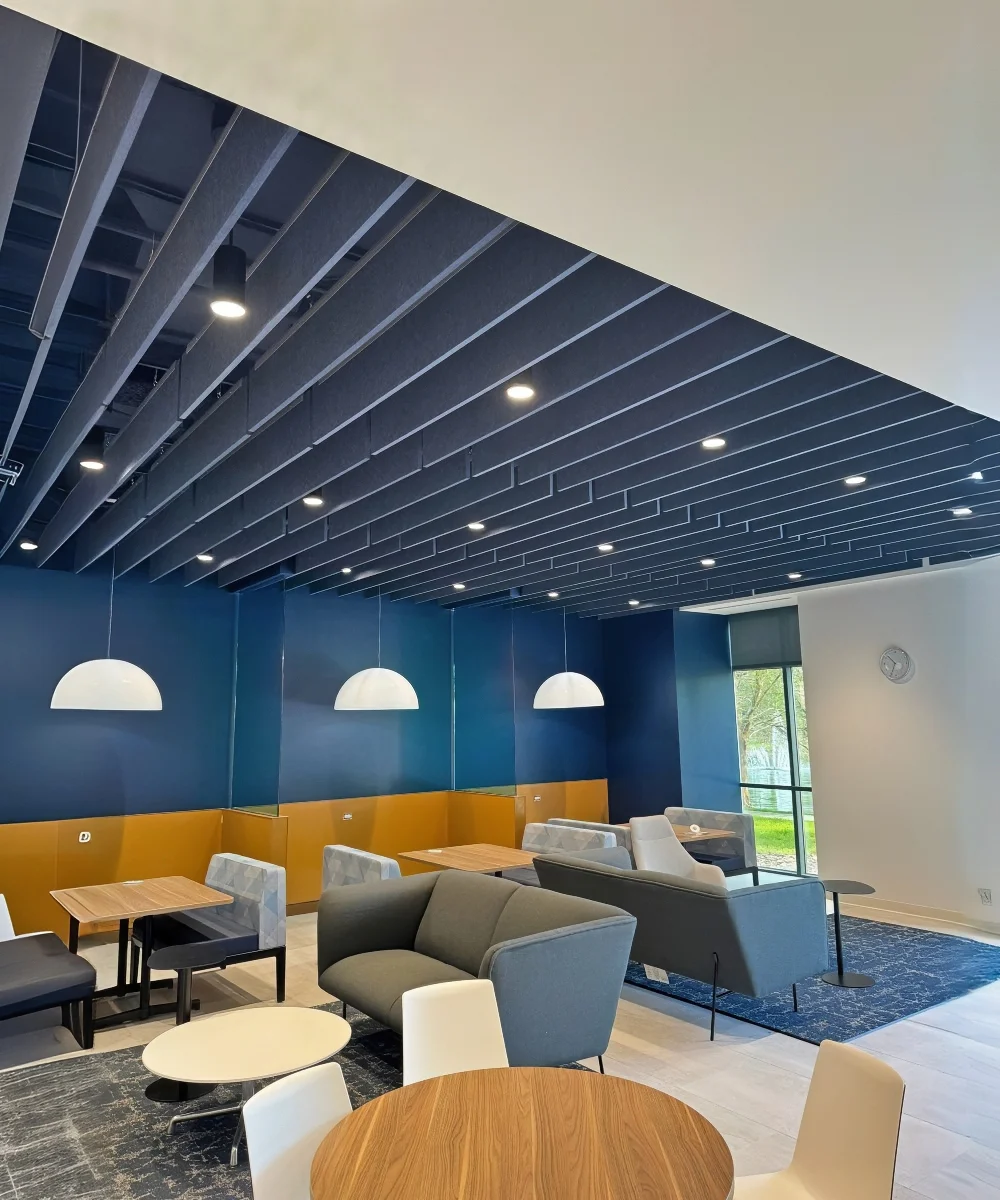 Duke Energy Kirei Ceiling Baffles Install to Minimize Echo