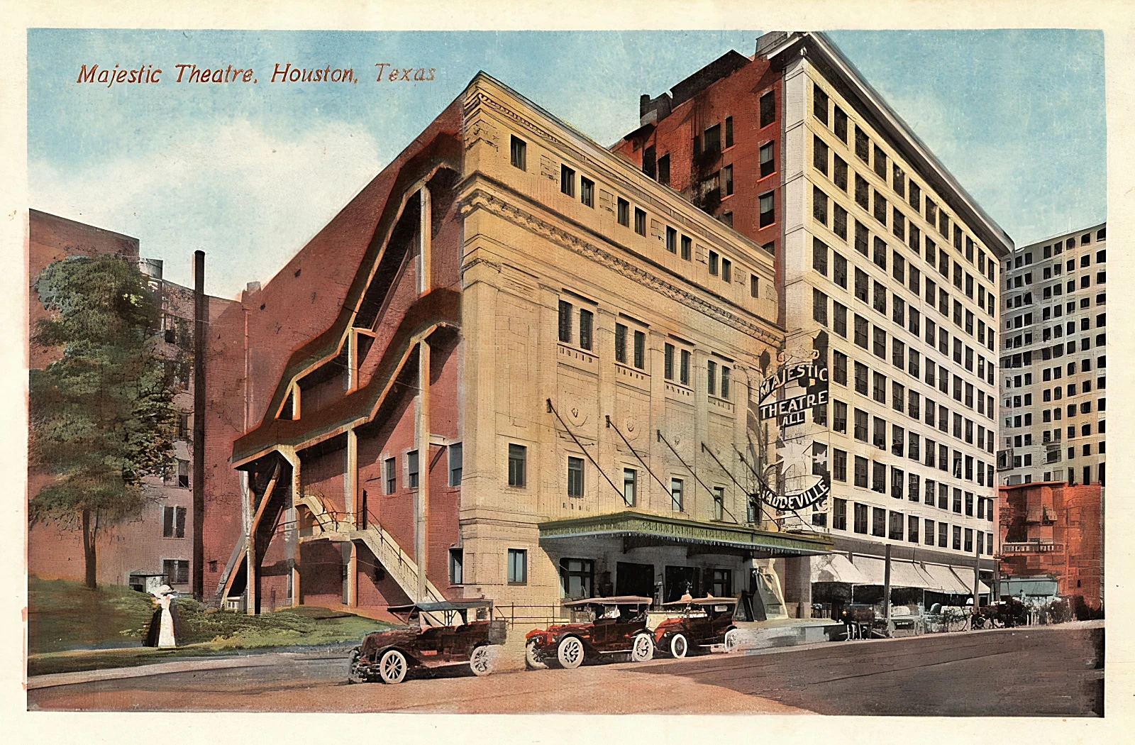 Eberson's first atmospheric theatre, the Majestic in Houston, TX (now razed)