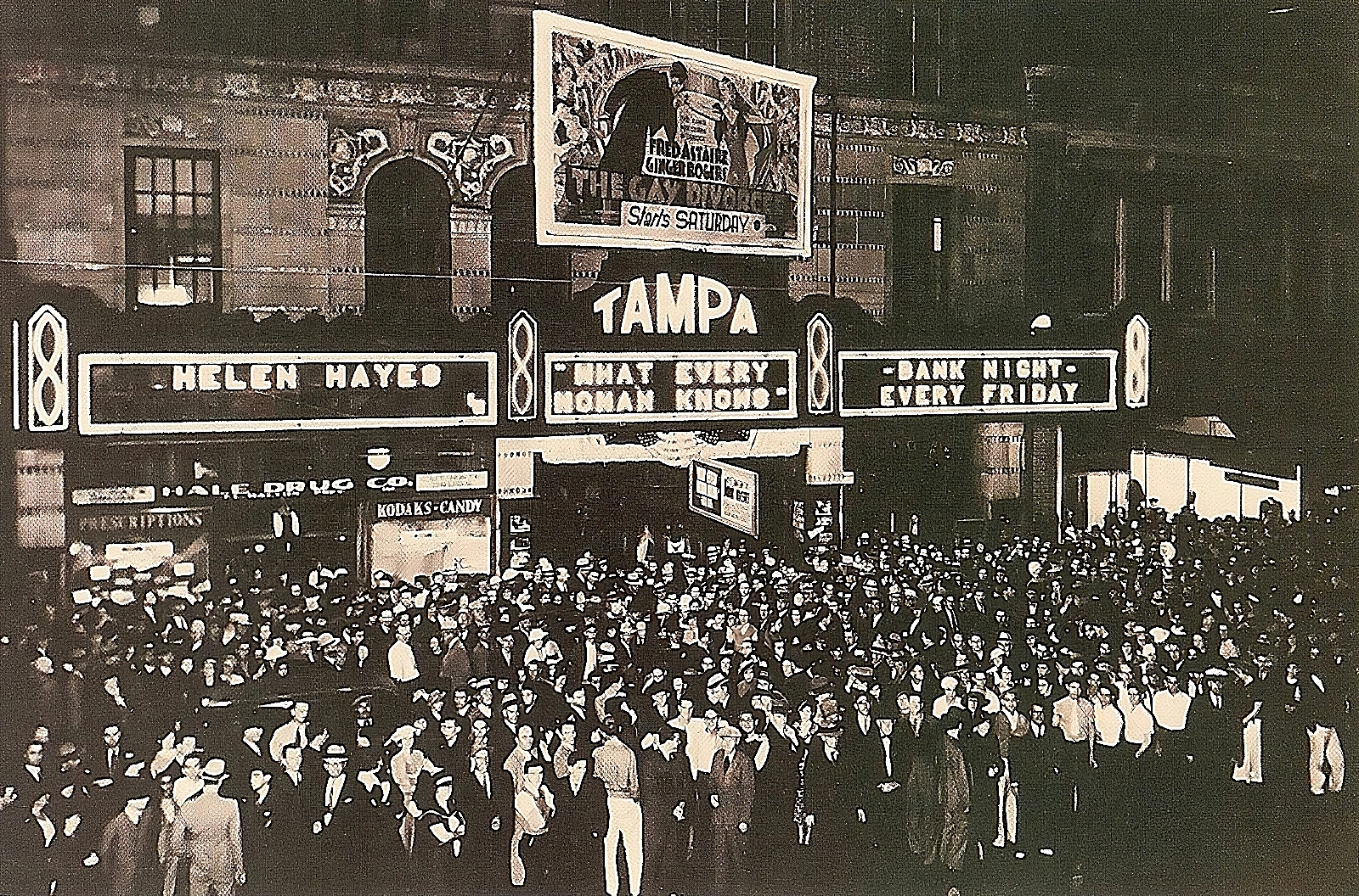 Opening Night Crowd Outside Tampa Theatre 1926