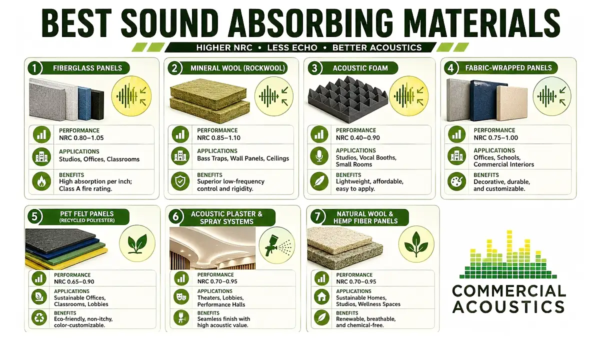 Best Sound Absorbing Materials Ranked by NRC Performance