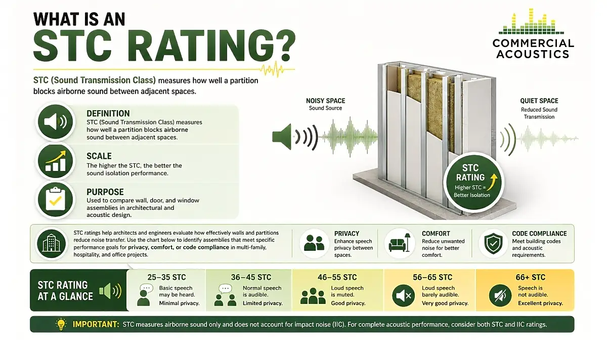 Higher STC ratings mean better sound isolation