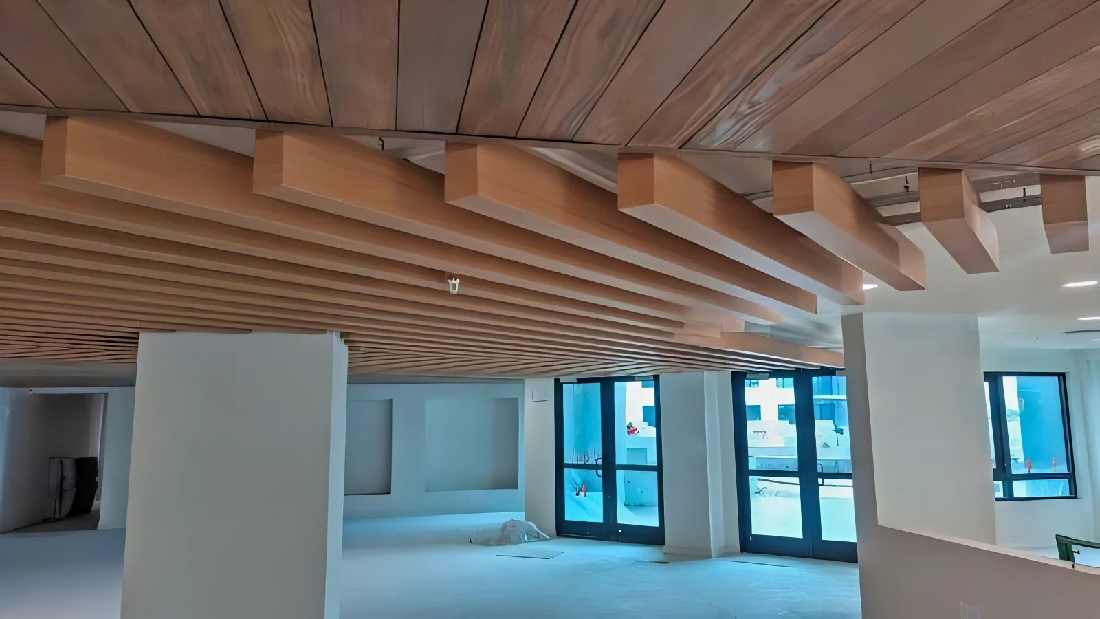 Multi-Family Common Area with Noise Control Ceiling Baffles