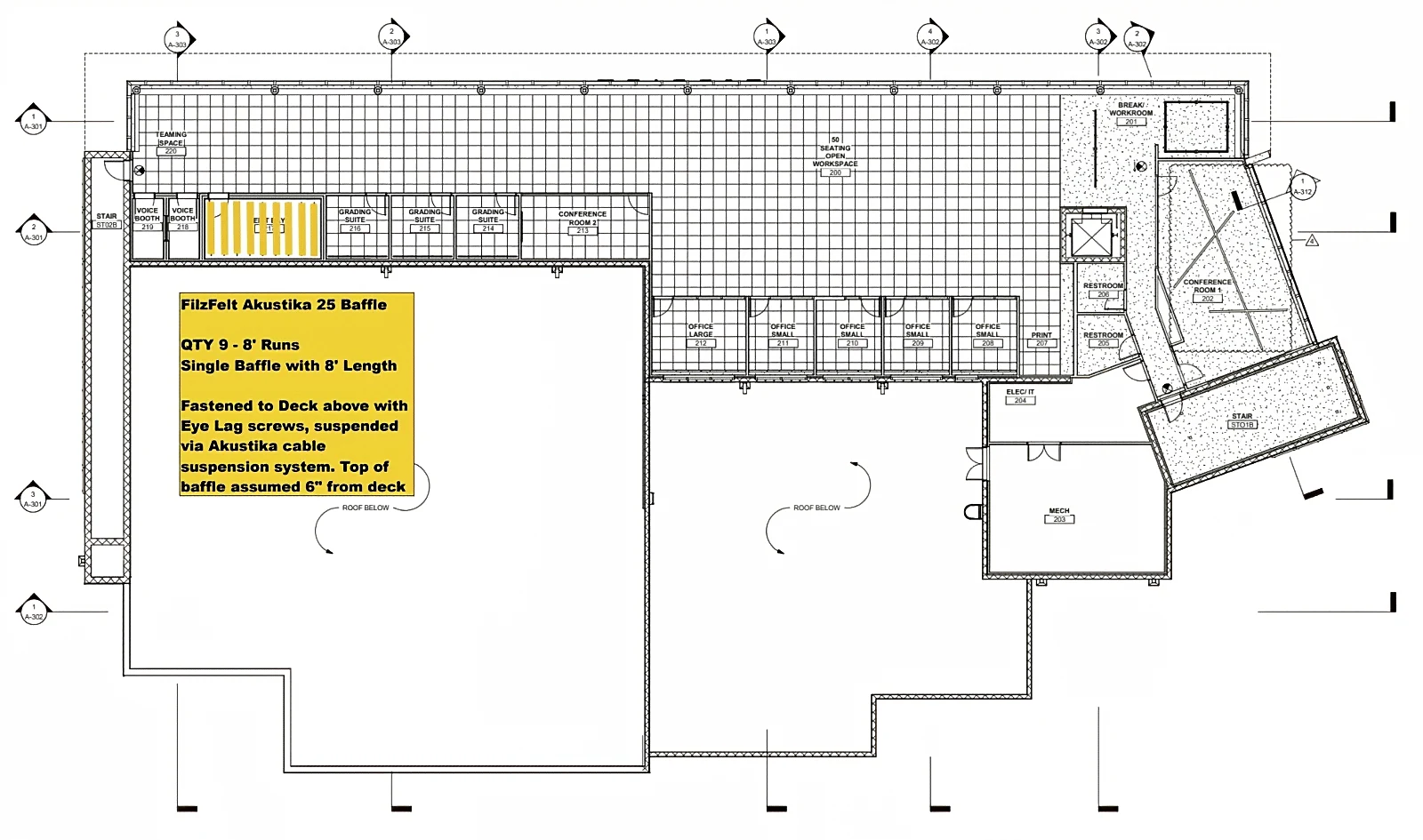 Arthrex Medical Office - Second Floor Plan for PET Felt Install
