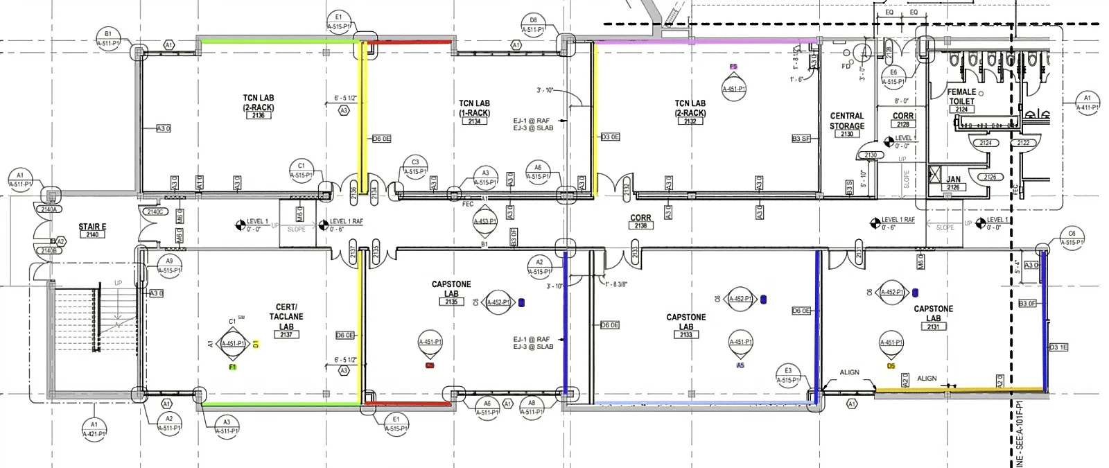 Brant Hall - First Floor Plan Sound Absorbing Finishes