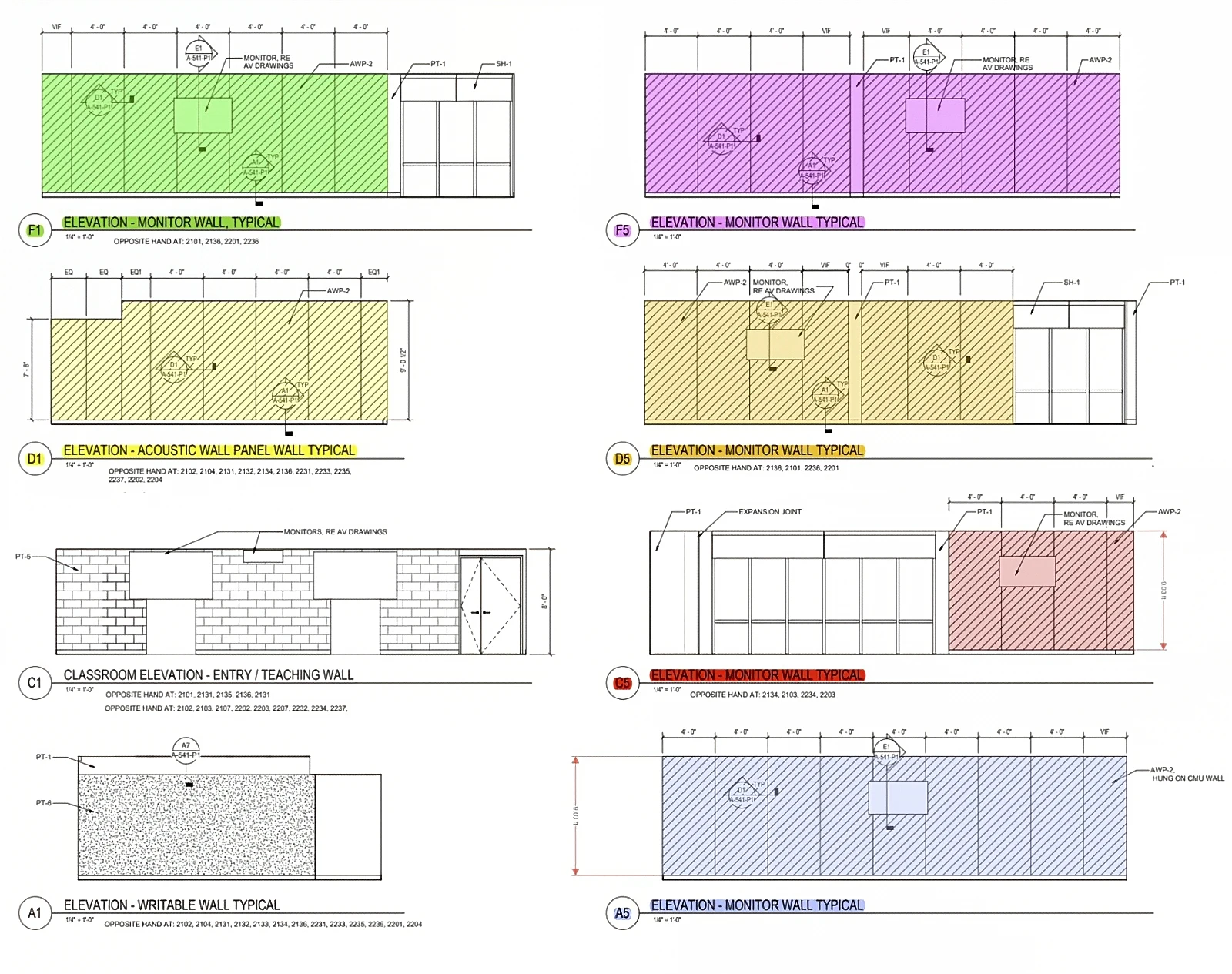 Brant Hall - Military Environment Enlarged Interior Elevations