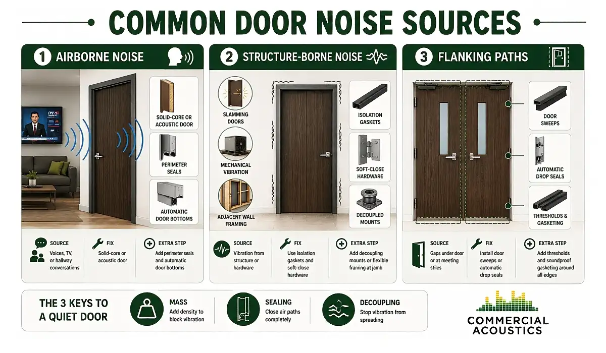 Door Noise Sources and Soundproofing Fixes