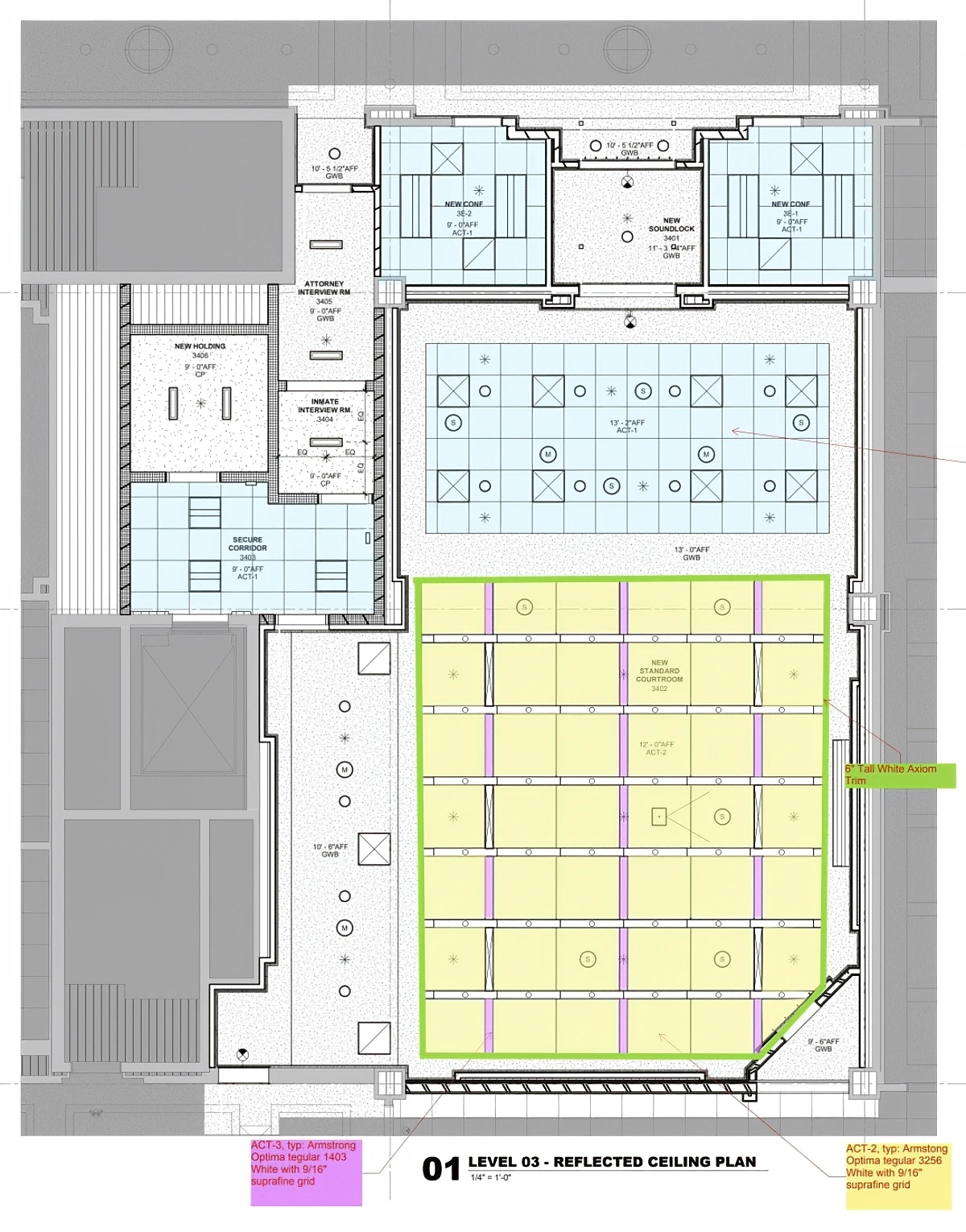 Osceola County Courtroom Acoustic Ceiling Plan