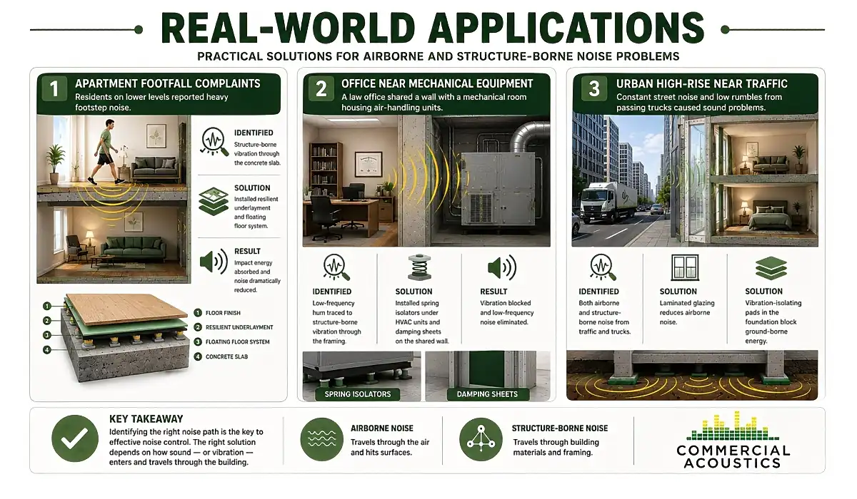 Noise Control Solutions for Real Buildings