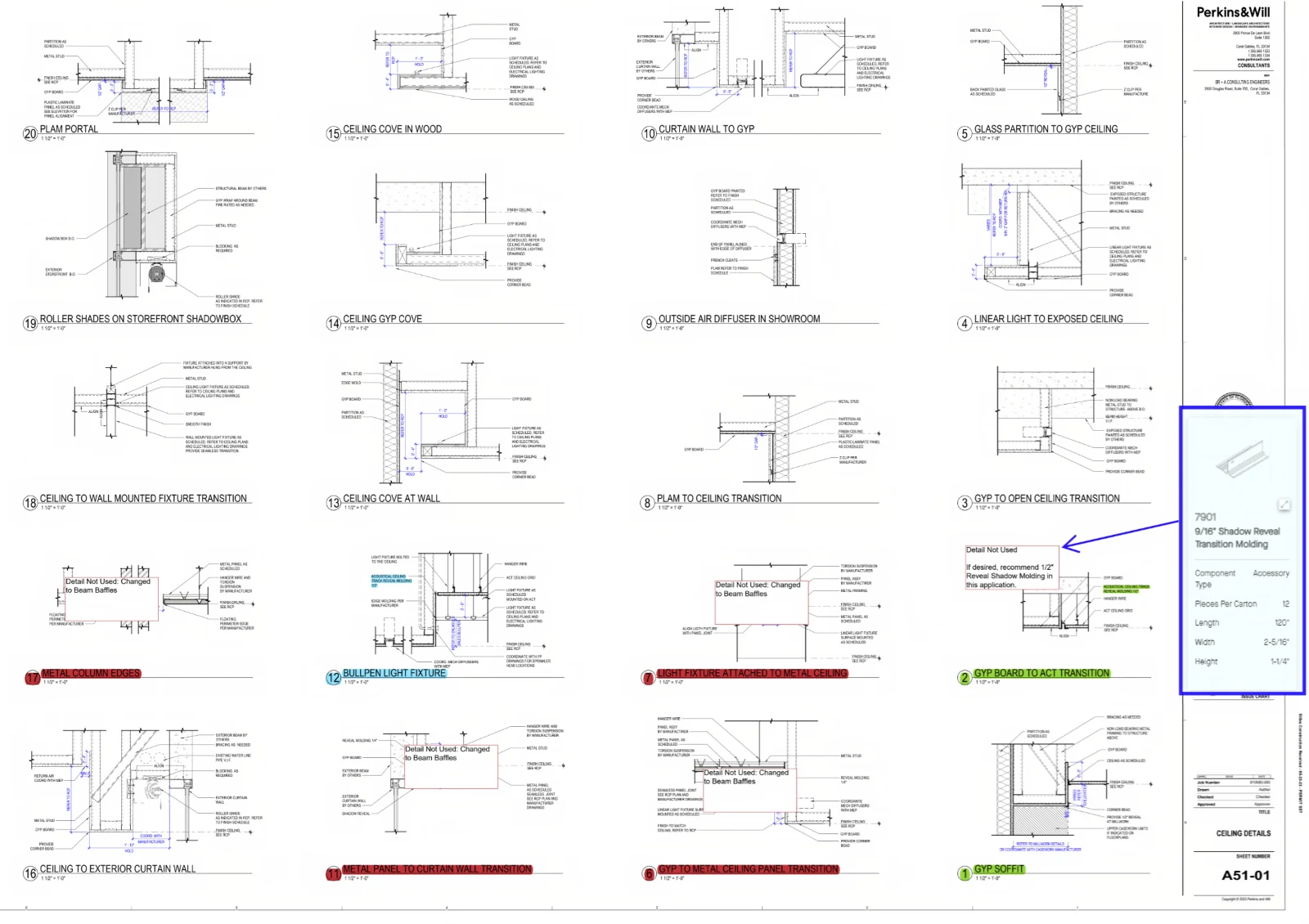 Detailed Ceiling Install Plans at this Auto Dealership at Mercedes Benz in Coral Gables, FL.