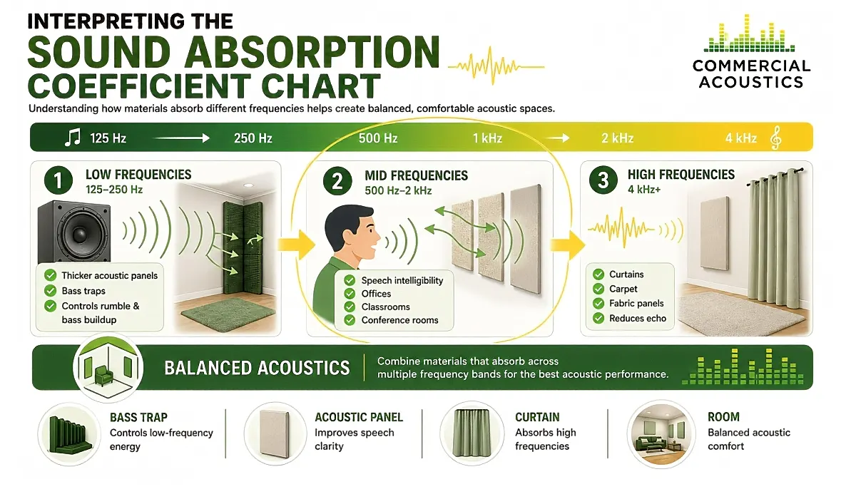 Interpret absorption coefficients for better acoustic design