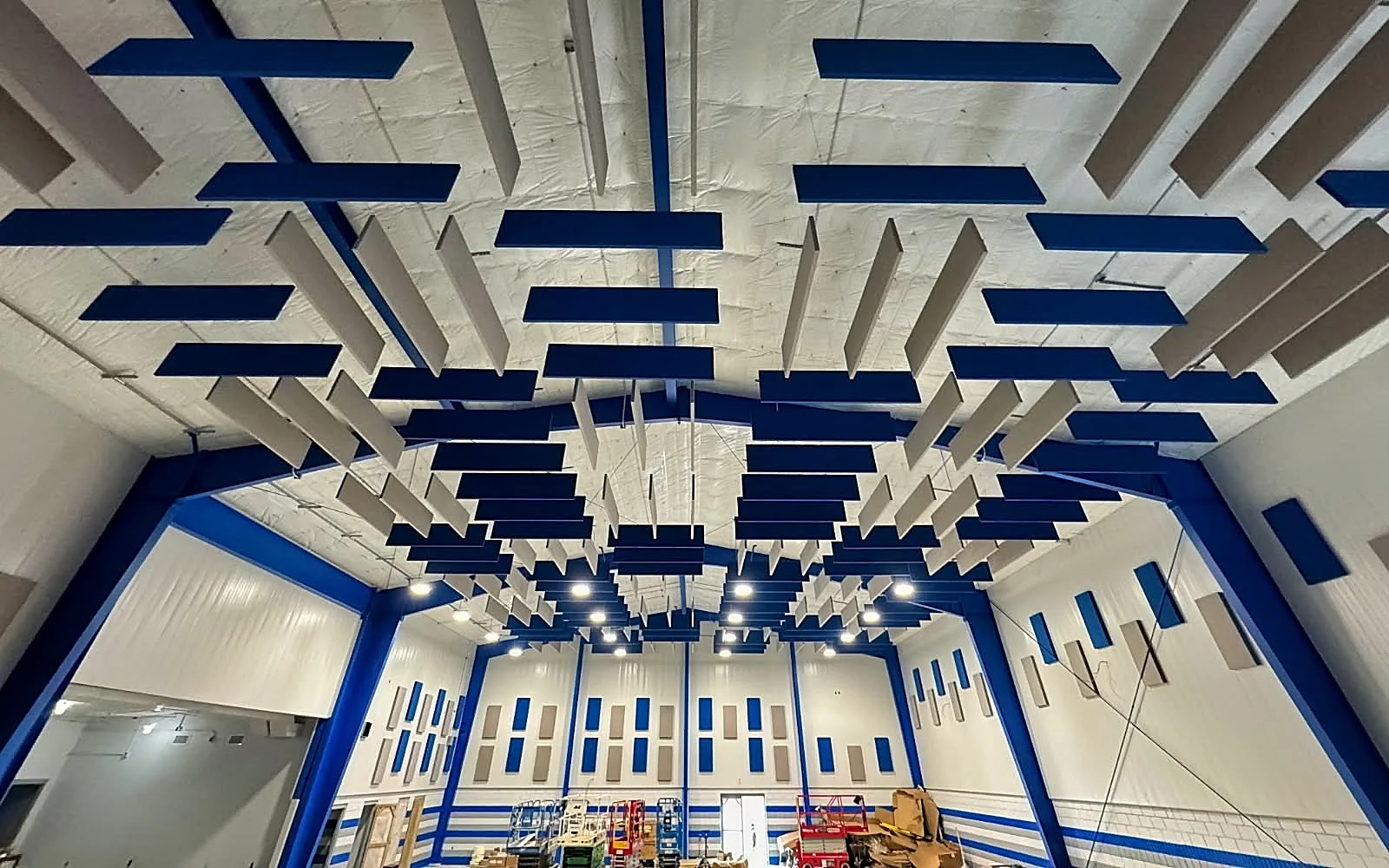 Opposite View of newly installed baffles add an aesthetic touch.