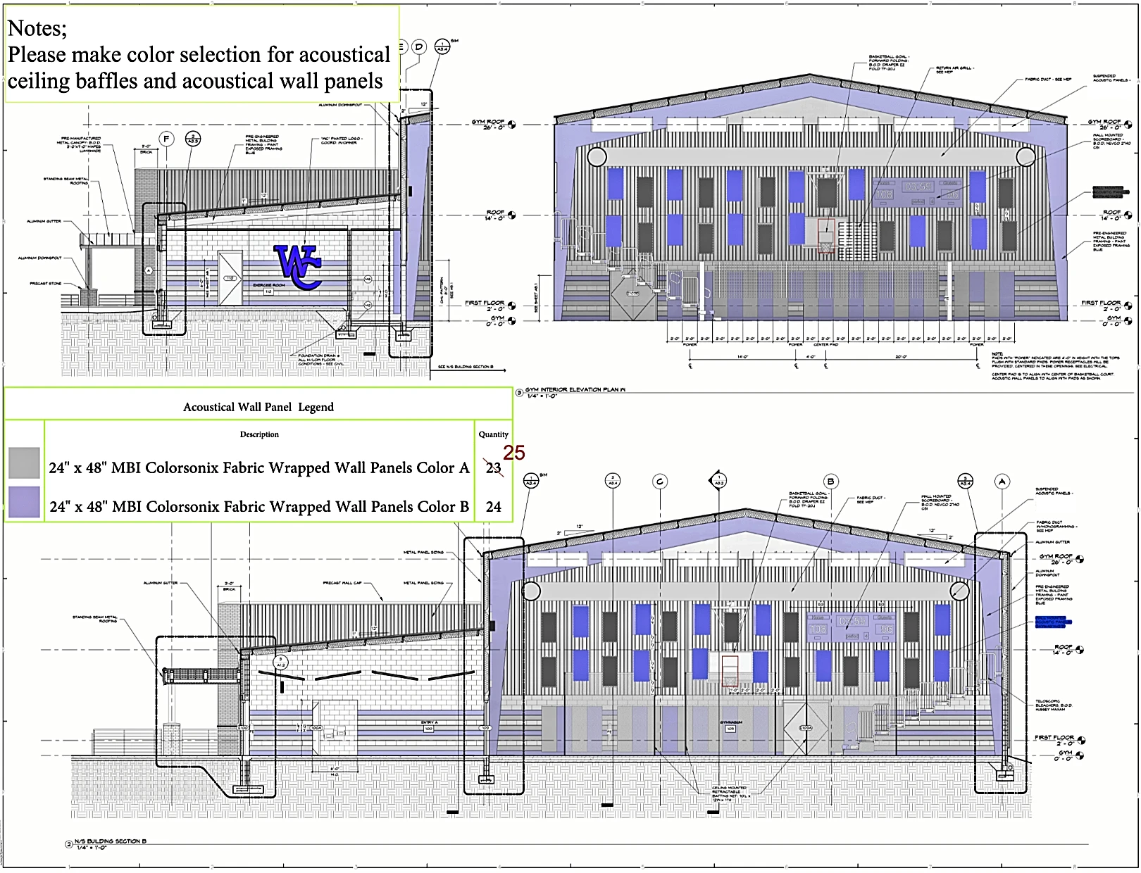 School Auditorium Wall Panel Installation Plan