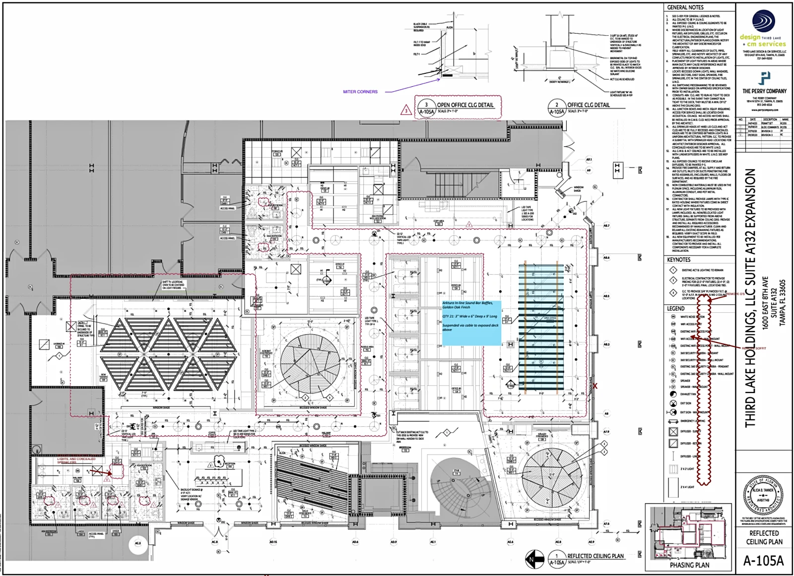 Reflected Ceiling Plan at Third Lake Partners Office