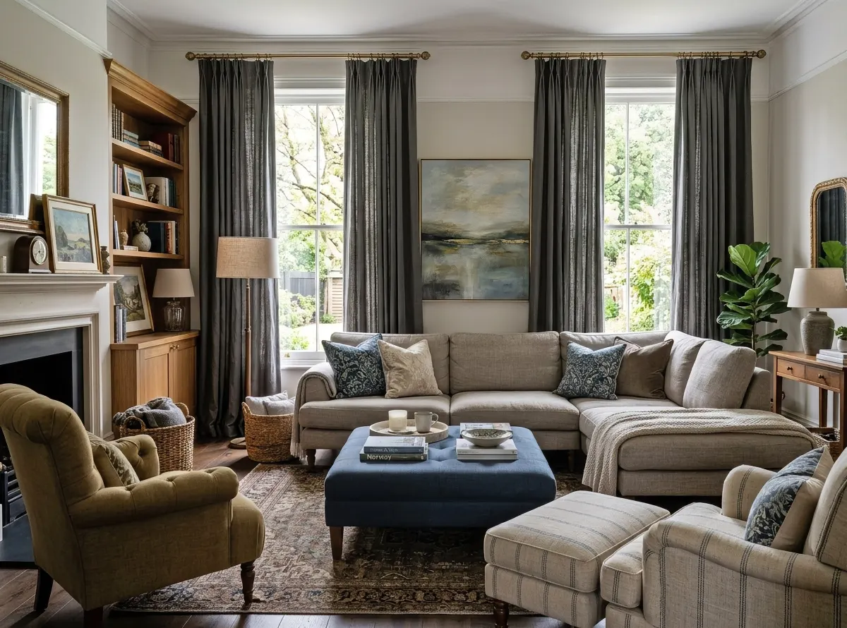 Large Sofa and Heavy Drapes Can Reduce Echo Noticeably